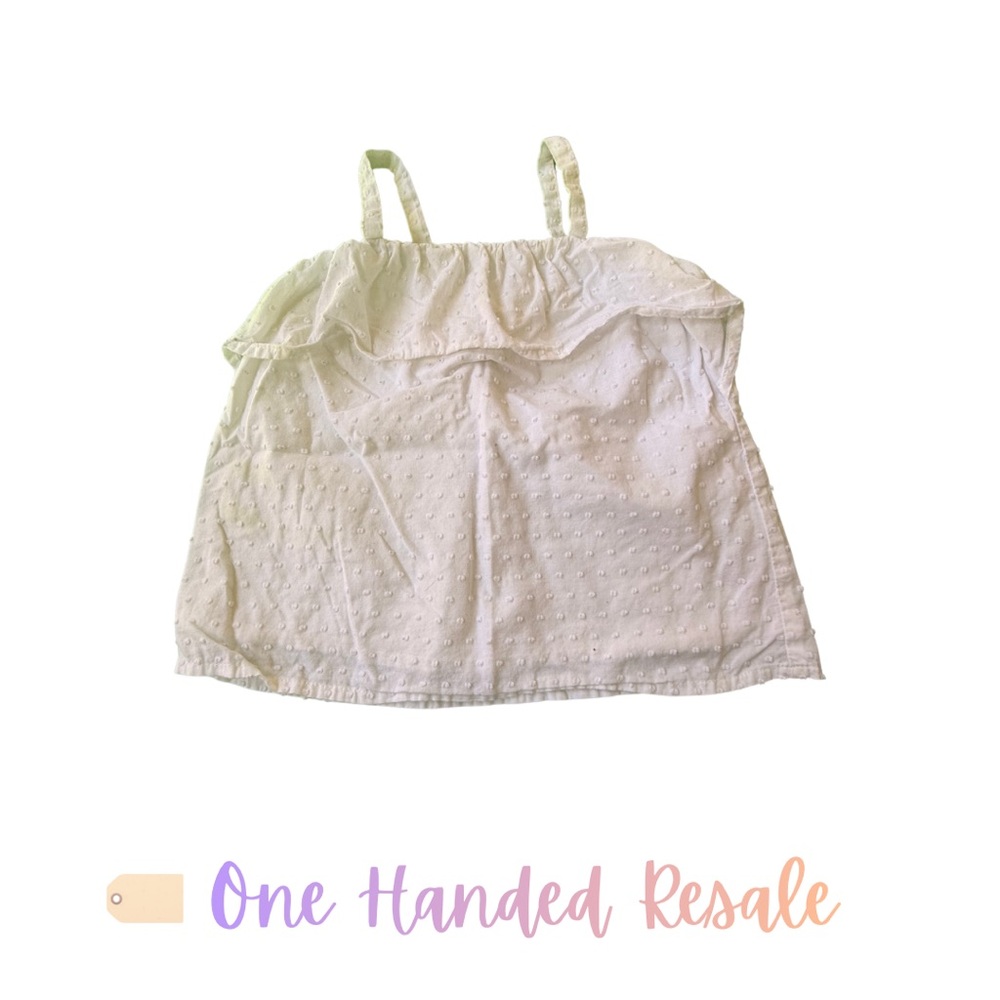 🤍 OshKosh B'gosh Genuine Kids White Top Lightly Stained Girls 2T